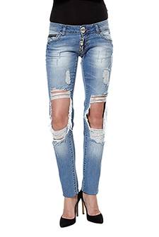 Рваные джинсы с низкой посадкой